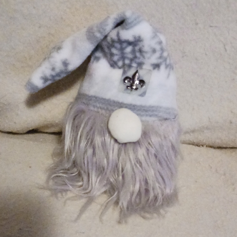 Cozy Gray and White Kids Gnome Hat